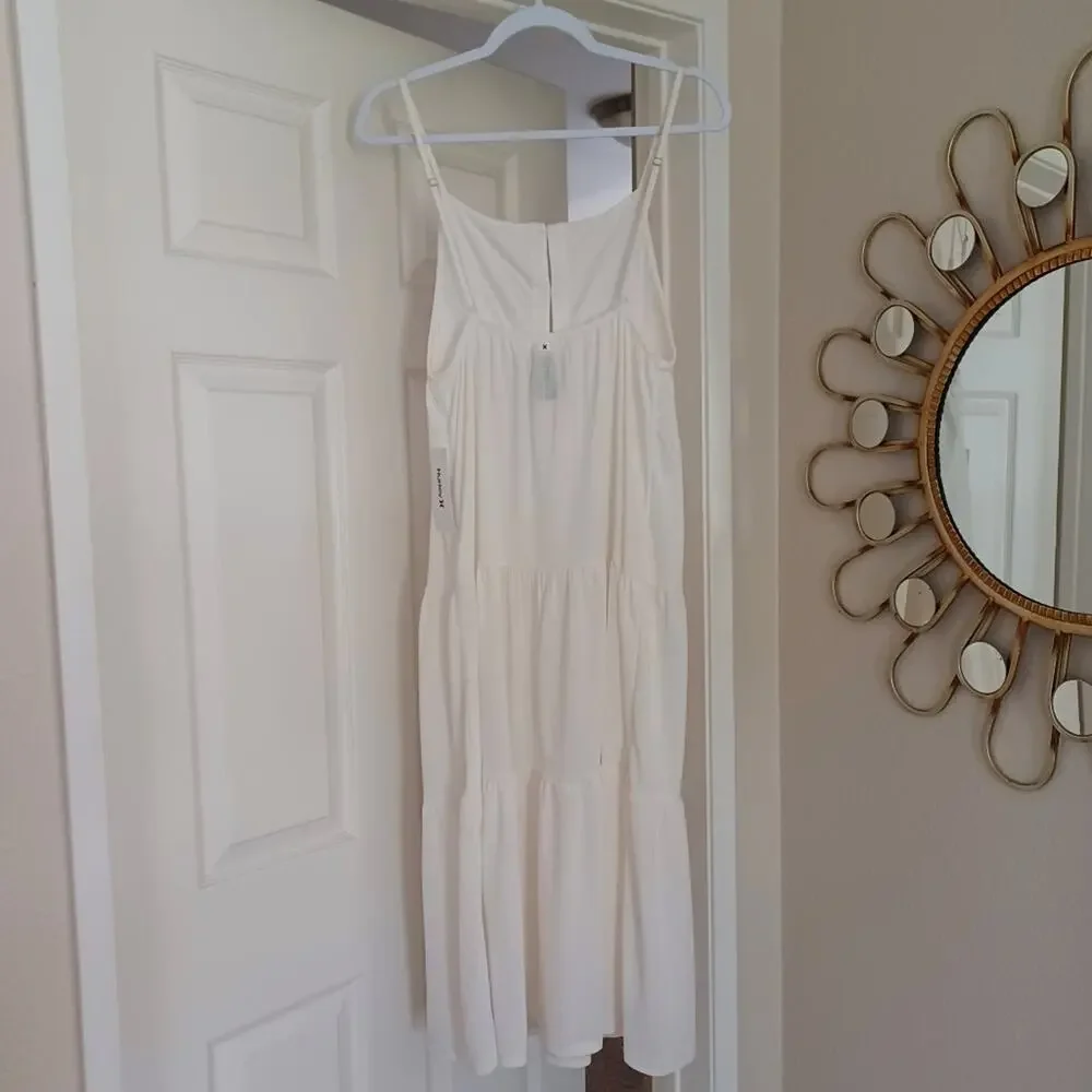 Hurley Boho Breeze Off White Midi Dress Surf Style XS/S NWT